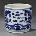 Blue and White Brush Pot