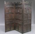 Jacobeanstyle Threepanel Oak Floor Screen