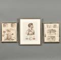 Three Framed French Medicalrelated Bookplates