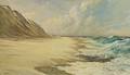 W Francis Snow American 19th20th Century Sand Dunes and Crashing Waves