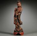 Polychrome Lacquer Standing Figure of Avalokitesvara