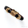 18kt Gold and Leather Bracelet