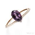 14kt Gold Amethyst and Cultured Pearl Bracelet