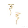 18kt Gold Scribble Earclips Paloma Picasso Tiffany  Co