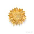18kt Gold Sunflower Brooch Asprey