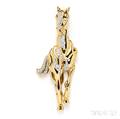 18kt Gold and Diamond Horse Brooch