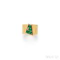 18kt Gold Emerald and Diamond Ring