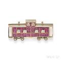 14kt Gold Gemset Brooch