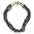 18kt Gold and Hematite Bead Necklace Paloma Picasso Tiffany  Co