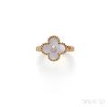 18kt Gold Motherofpearl and Diamond Alhambra Ring Van Cleef  Arpels