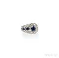 Platinum Sapphire and Diamond Ring