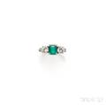 Platinum Emerald and Diamond Ring Maurice Tishman Inc