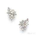 Platinum and Diamond Earclips