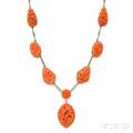 Carved Coral Necklace