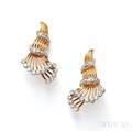 18kt Gold and Diamond Earclips