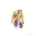 14kt Gold and Amethyst Brooch Seaman Schepps