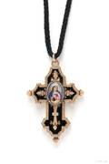 Antique 18kt Gold Enamel and Diamond Crossform Pendant Watch