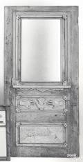 Folk art carved and painted pine door 19th c