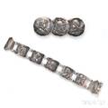 Sterling Silver Bracelet and Brooch George W Shiebler  Co