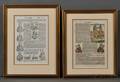Incunabula Leaves Nuremberg Chronicle Two Framed Leaves One Handcolored