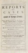 Paterson William 17451806 Signed Copy Salkelds Reports of Cases Adjudged in the Court of Kings Bench