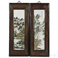 Pair of Framed Porcelain Plaques