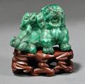 Malachite Carving of a Buddhist Lion