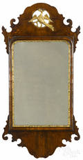 George II walnut veneer looking glass