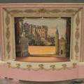 Collection of Lithograph Puppet Theatre Backdrops and a Gilt and Paintdecorated Puppet Theatre Proscenium