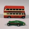 TriAng Red Pressed Metal Double Decker Bus