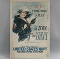 Howard Chandler Christy Gee I Wish I Were a Man  Id Join the Navy WWI Lithograph Poster