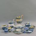 Group of Blue and White Transferpattern Tableware