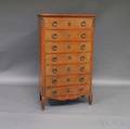 Louis XVstyle Walnut Veneer Sevendrawer Tall Chest