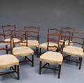 Set of Eight Chippendalestyle Ribbonback Chairs
