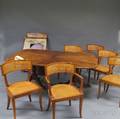 Drexel Mahogany Doublepedestal Dining Table and Six Chairs