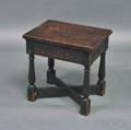 Turned and Carved Oak Stool