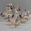 Twelve Continental Porcelain Figures and Groups