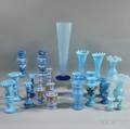 Twentytwo Pieces of Opaque Blue Glass