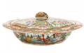 Chinese Rose Medallion Lidded Vegetable Dish