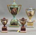 Four Vienna Porcelain Covered Urns