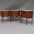 Three Louis XVstyle Marbletop Commodes