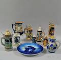 Group of Pitchers Steins and a Plate