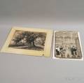 Two Unframed Drawings Clinton Ogilvie American 18381900 Castle Through the Trees