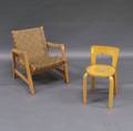 Jens Risom Knoll Chair and a Design Research Aalto Chair