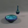 Large Blue Rookwood Pottery Bowl and a Royal Haeger Vase