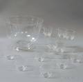 Steuben Crystal Punchbowl and Eleven Matching Cups