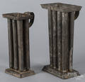 Two tin candlemolds