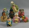 Eight Ceramic Figural Tobacco Jars