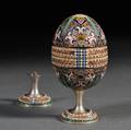 Russian 875 Silver and Cloisonn Enamel Egg