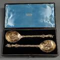 Pair of Victorian Goldwashed Sterling Silver Apostle Spoons